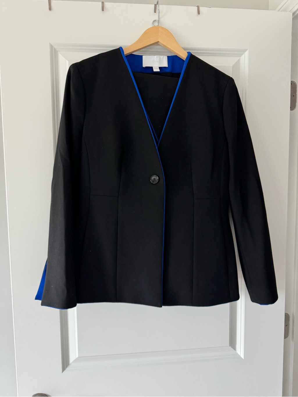 Boss Black Skirt Suit With Blue Trim